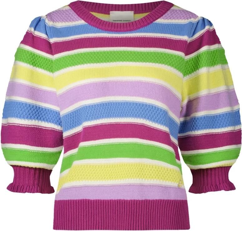 Fabienne Chapot gestreepte trui Roberta Stripe roze geel blauw groen - Foto 2