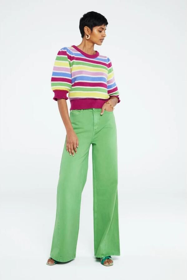 Fabienne Chapot gestreepte trui Roberta Stripe roze geel blauw groen - Foto 4