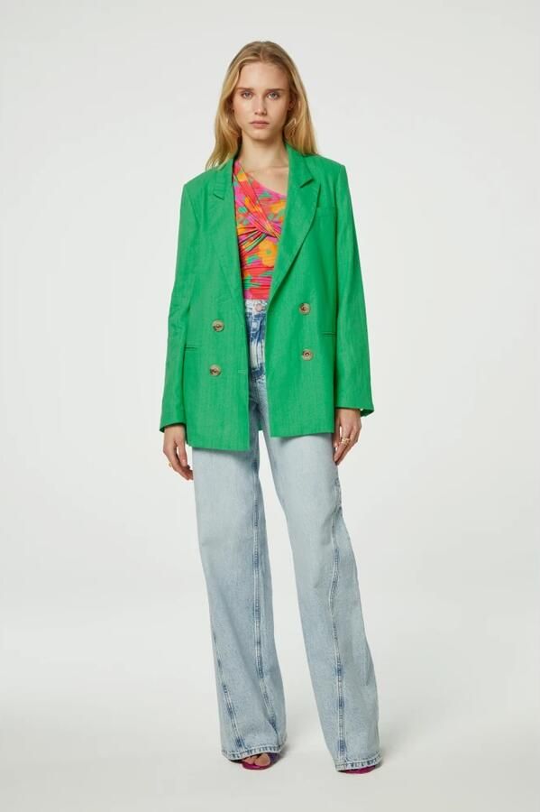 Fabienne Chapot Elegante Linnen Blazer Green Dames - Foto 3