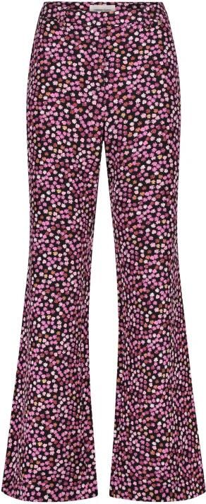 Fabienne Chapot gebloemde straight fit pantalon roze zwart