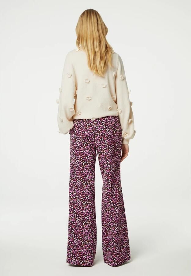 Fabienne Chapot gebloemde straight fit pantalon roze zwart - Foto 4