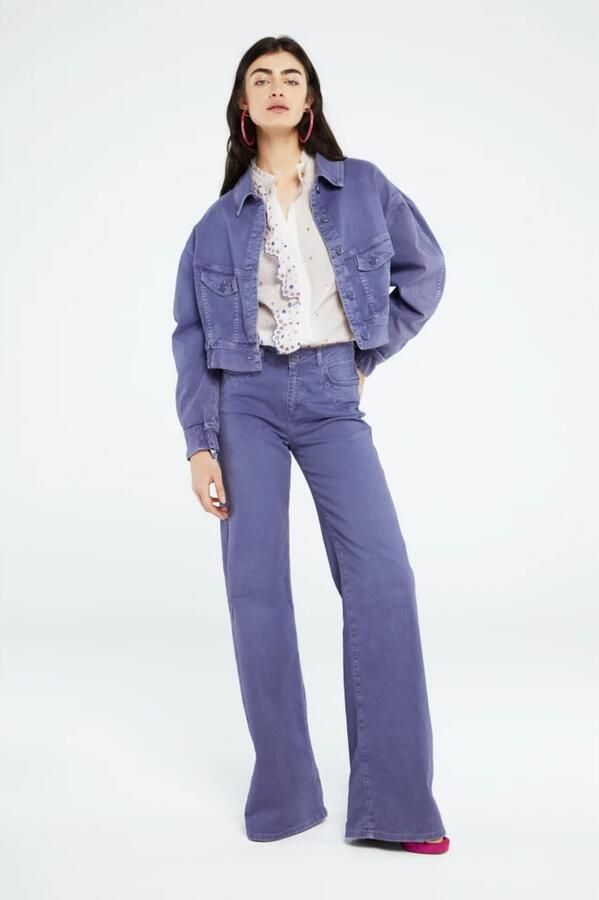 Fabienne Chapot Roze Korte Denim Jas Purple Dames - Foto 5