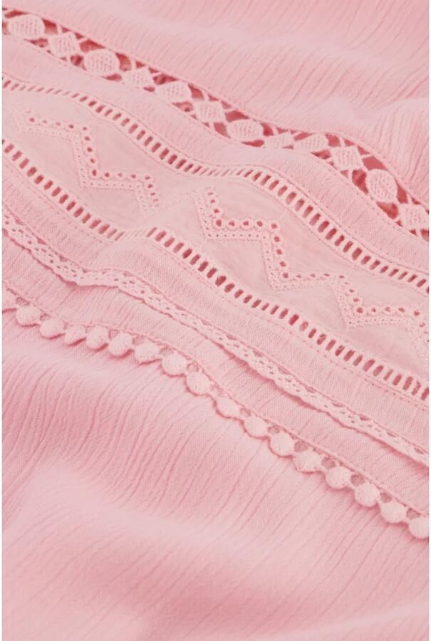 Fabienne Chapot Roze V-hals top met pompom en openwork details Pink Dames - Foto 3