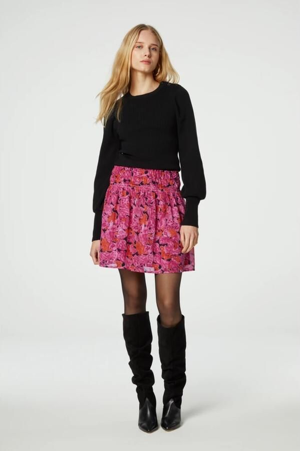 Fabienne Chapot Ruffle Strip Korte Rok Strawberry Shake Pink Dames - Foto 3