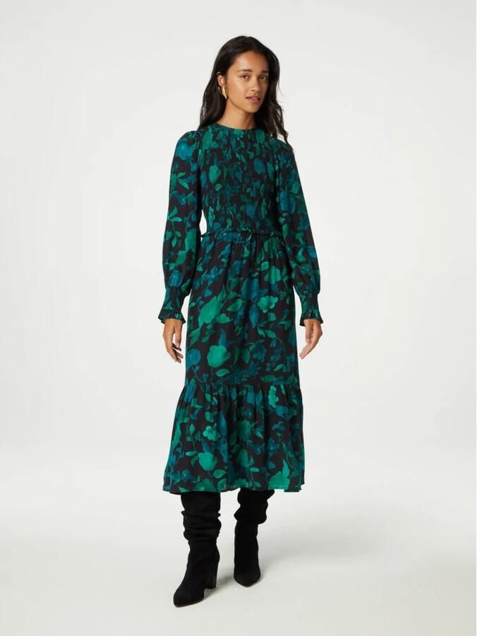 Fabienne Chapot Caro Jurk Groene Midi Jurk met Knoopsluiting en Lange Mouwen Green Dames - Foto 3