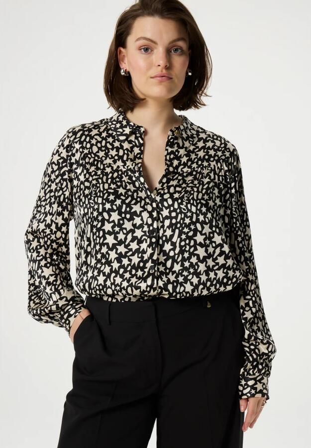 Fabienne Chapot Sterrenprint Lange Mouw Blouse Black Dames - Foto 7