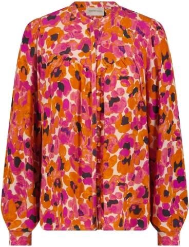 Fabienne Chapot gebloemde blouse roze oranje donkerblauw - Foto 4