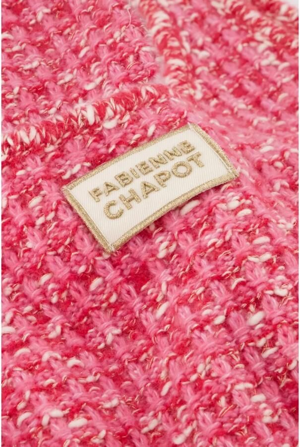 Fabienne Chapot gebreide tweed crop top Josh roze ecru donkerroze - Foto 2