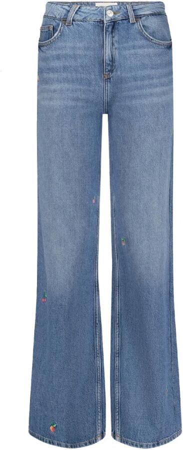 Fabienne Chapot high waist wide leg jeans medium blue denim