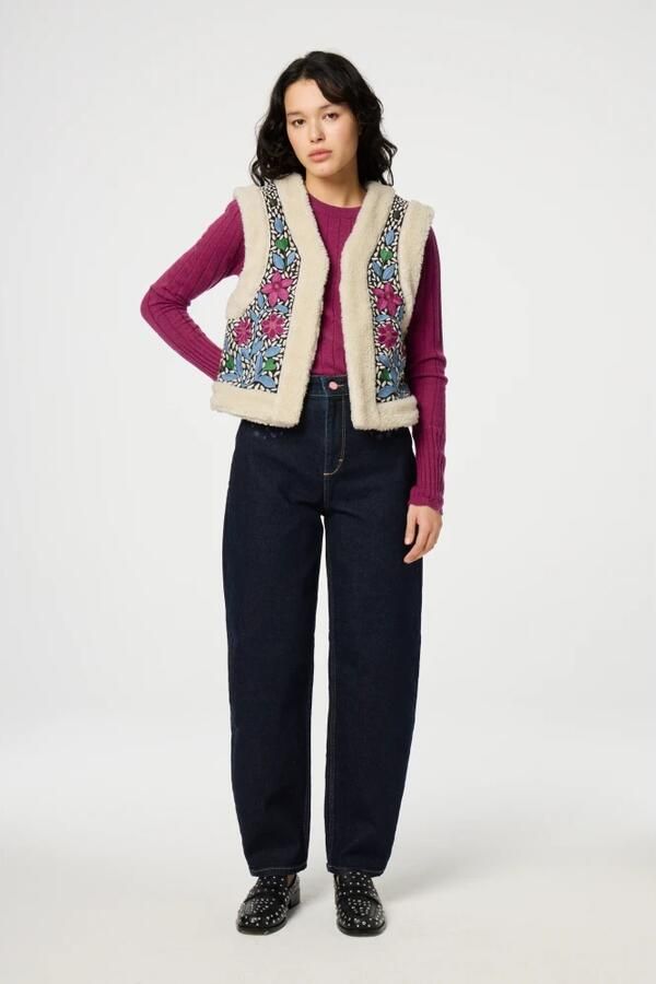 Fabienne Chapot gebloemd gilet Timmy beige multi - Foto 2