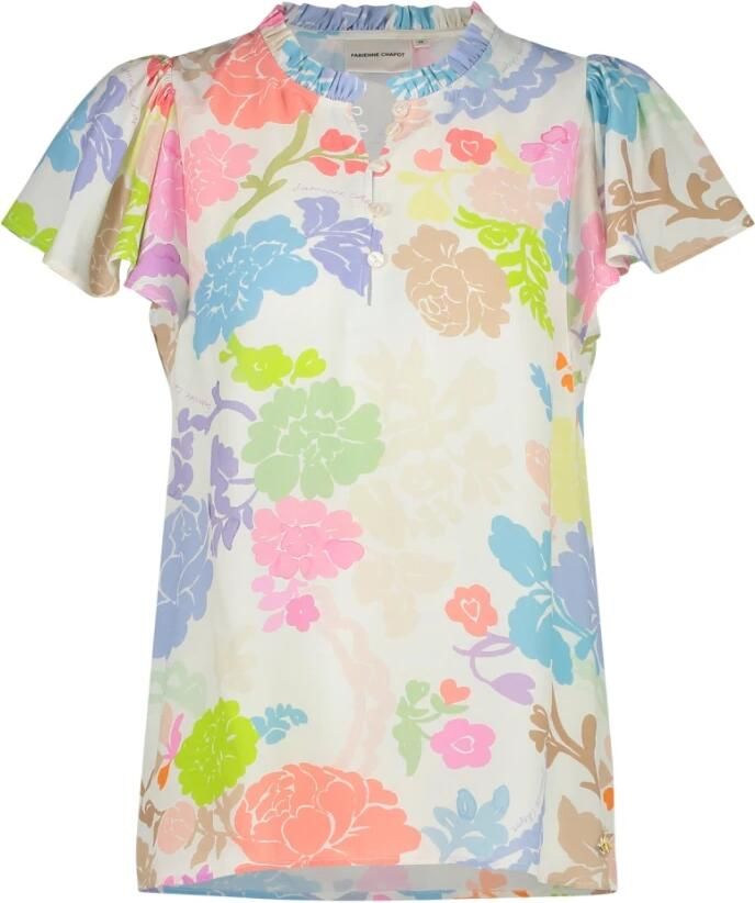 Fabienne Chapot Top met vlindermouwen en ruchekraag Multicolor Dames - Foto 9
