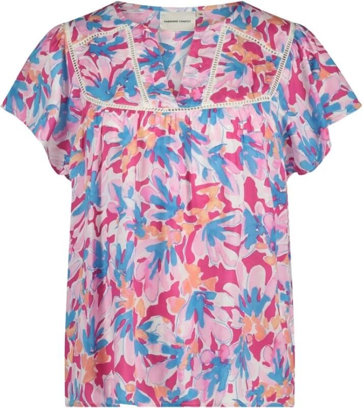 Fabienne Chapot Top met vlindermouwen 'Kristy' in groen Multicolor Dames - Foto 5