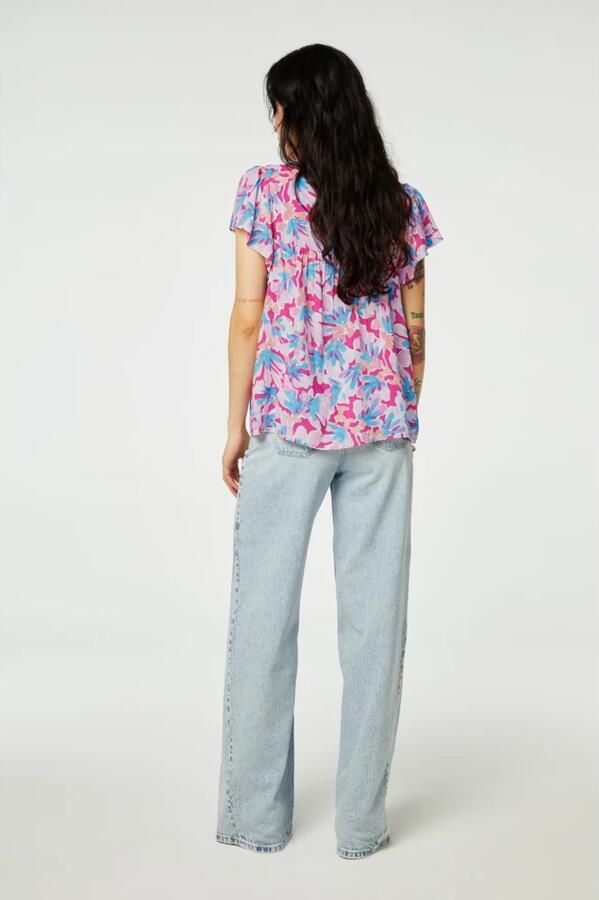 Fabienne Chapot Top met vlindermouwen 'Kristy' in groen Multicolor Dames - Foto 4