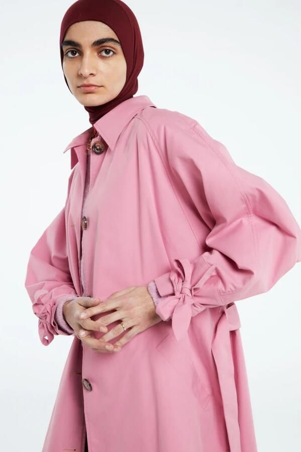 Fabienne Chapot trenchcoat jas Trine met ceintuur lichtroze - Foto 5