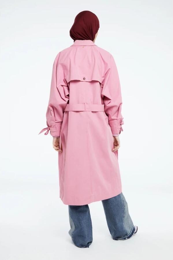 Fabienne Chapot trenchcoat jas Trine met ceintuur lichtroze - Foto 6