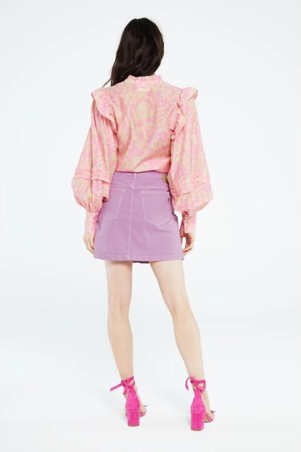 Fabienne Chapot top Philo Blouse met all over print roze ecru - Foto 5