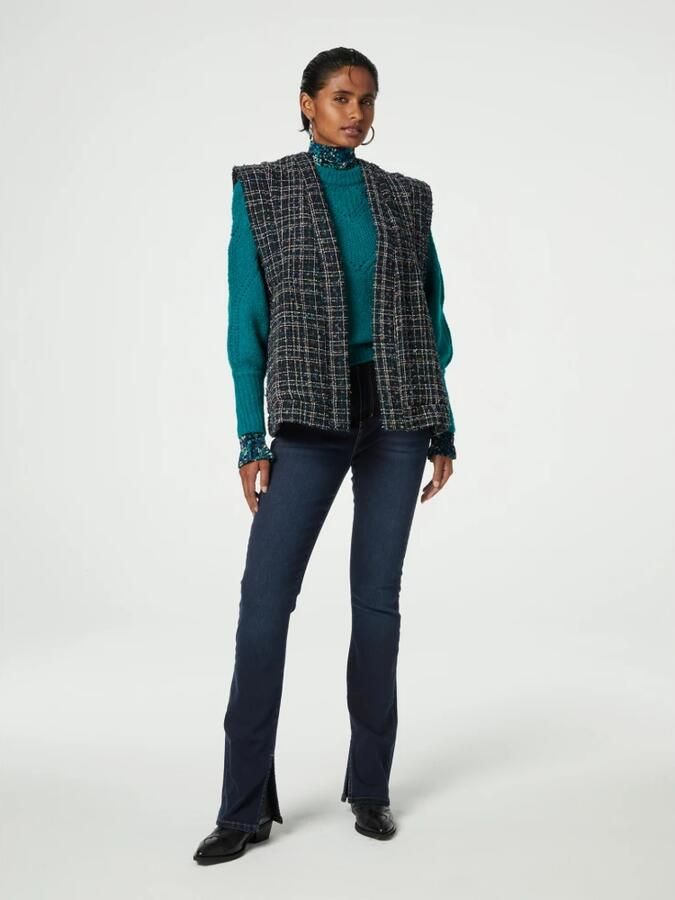 Fabienne Chapot Tweed Gilet met Afneembare Strikceintuur Multicolor Dames - Foto 2