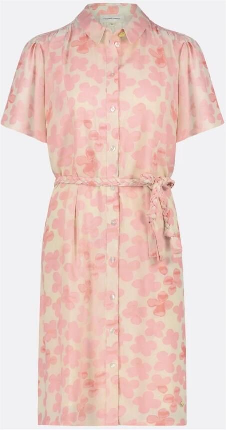 Fabienne Chapot blousejurk Girlfriend Butterfly met all over print ecru roze - Foto 4