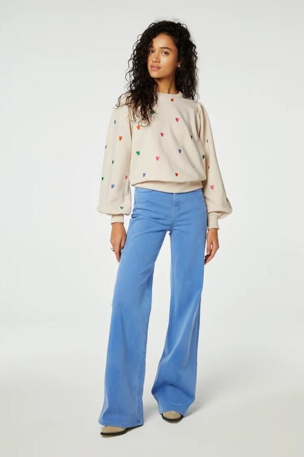 Fabienne Chapot high waist wide leg jeans lichtblauw - Foto 3