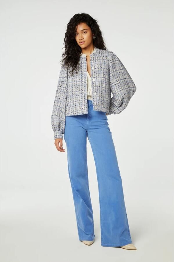Fabienne Chapot high waist wide leg jeans lichtblauw - Foto 4