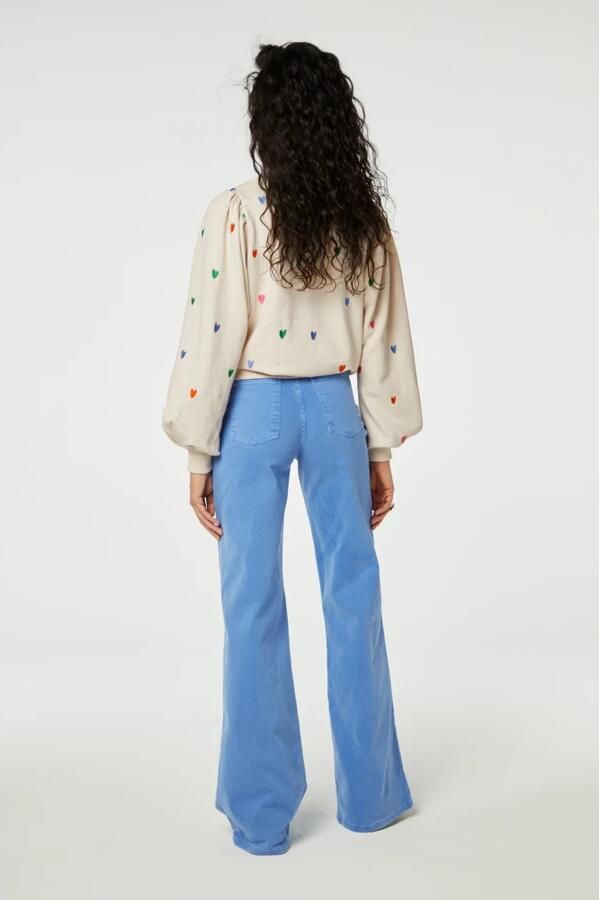Fabienne Chapot high waist wide leg jeans lichtblauw - Foto 5