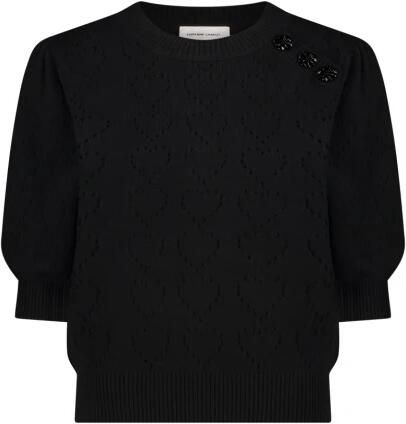 Fabienne Chapot Zwarte Pullover met Hart Borduursel Black Dames - Foto 3