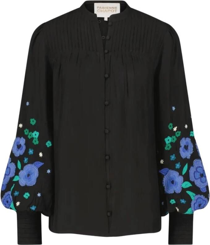 Fabienne Chapot Harry Blouse met Geborduurde Bloemen Black Dames - Foto 6