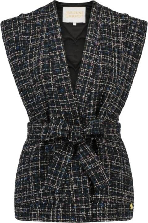 Fabienne Chapot Tweed Gilet met Afneembare Strikceintuur Multicolor Dames - Foto 4