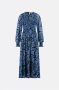 Fabienne Chapot Mesh Midi Jurk met Smocked Body Blue Dames - Thumbnail 1