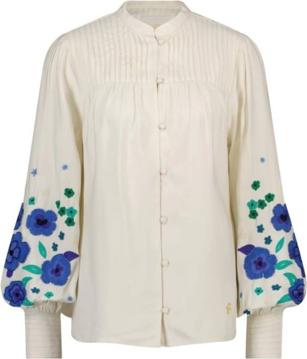 Fabienne Chapot Luchtige Blouse met Geborduurde Bloemen Wit Dames - Foto 2