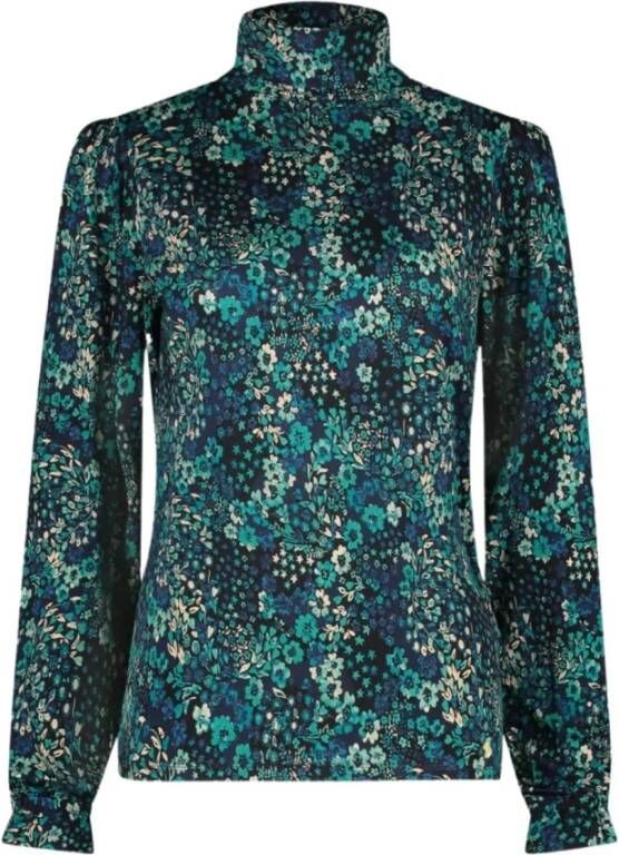 Fabienne Chapot Flowy Turtleneck Top met Ballonmouwen Green Dames - Foto 4