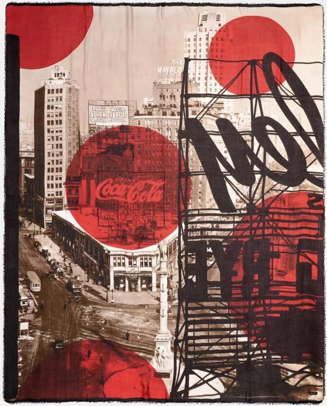 Faliero Sarti New York City Coca-Cola Print Sjaal Multicolor Dames