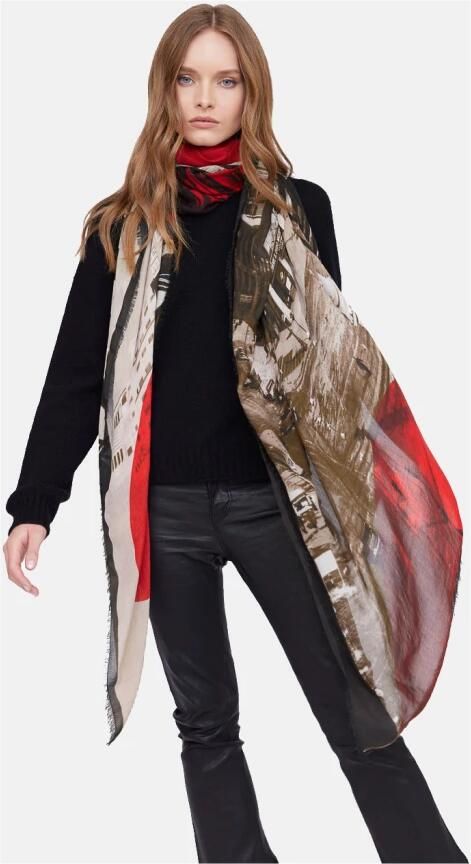 Faliero Sarti New York City Coca-Cola Print Sjaal Multicolor Dames - Foto 4