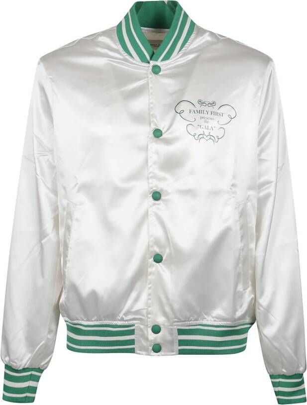 Family First Gala Varsity Bomber Jacket White Heren
