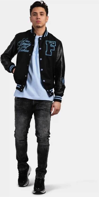 Family First Milano Varsity Jacket Senior Black Zwart Heren