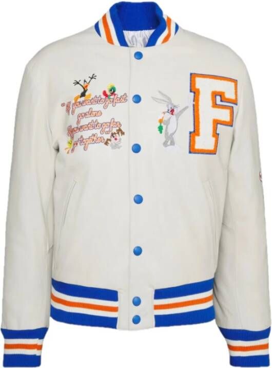 Family First Milano X Looney Tunes Varsity Jacket White Senior Wit Heren