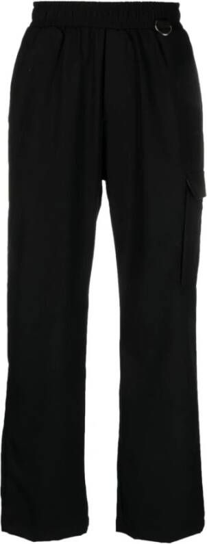 Family First Zwarte elastische taille ring-detail broek Zwart Heren