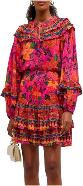 Farm Rio Levendige Bloemen Tapestry Rok Multicolor Dames