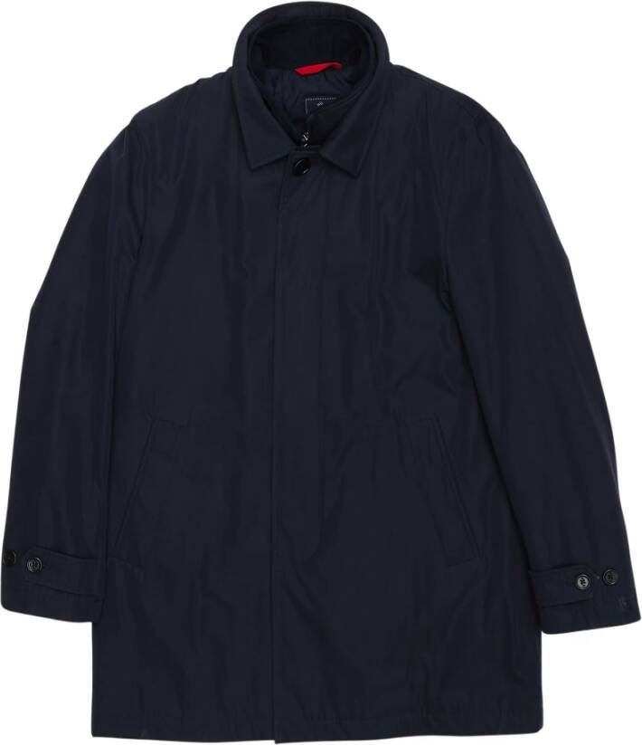 Fay Blauwe technische stoffen jas met winddichte sluiting Blauw Heren