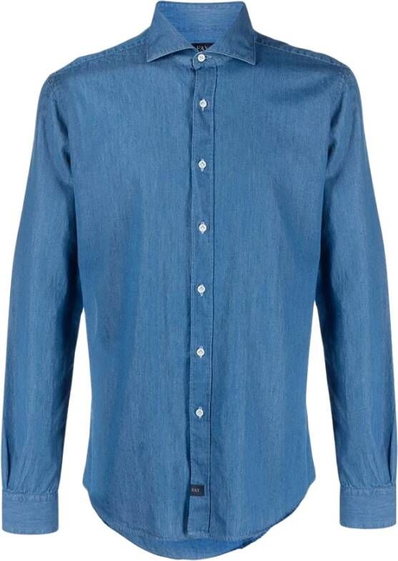 Fay Casual overhemd Blauw Heren