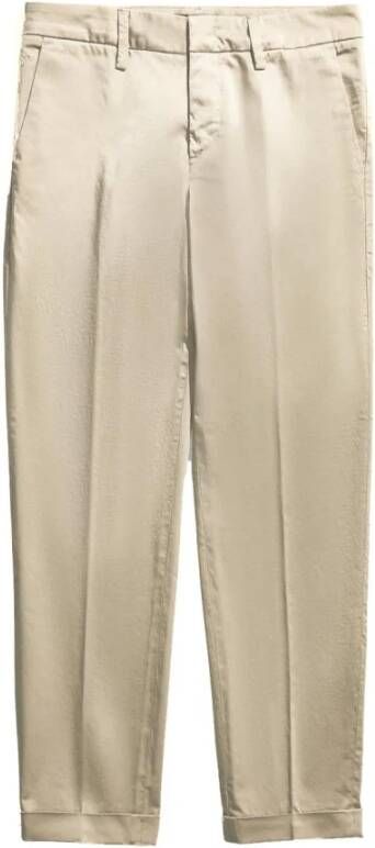 Fay Cropped Trousers Beige Dames