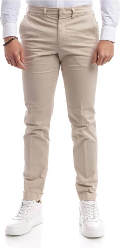 Fay Cropped Trousers Beige Heren
