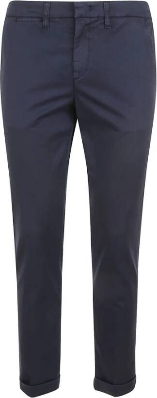 Fay Cropped Trousers Blauw Heren