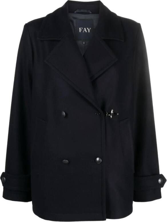 Fay Double-Breasted Coats Blauw Dames