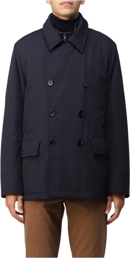 Fay Double-Breasted Coats Blauw Heren
