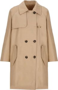 Fay Double-Breasted Coats Bruin Dames