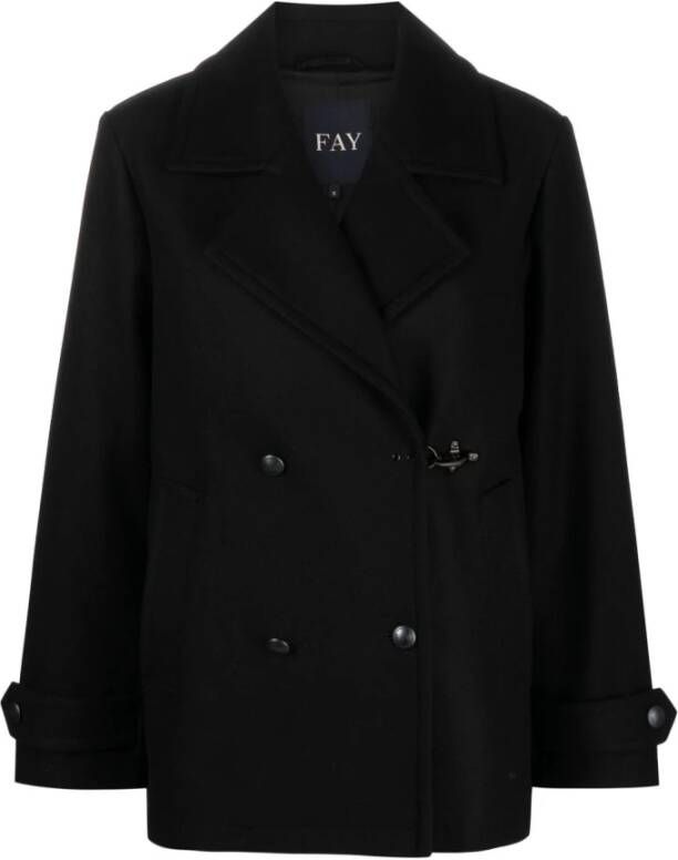 Fay Double-Breasted Coats Zwart Dames