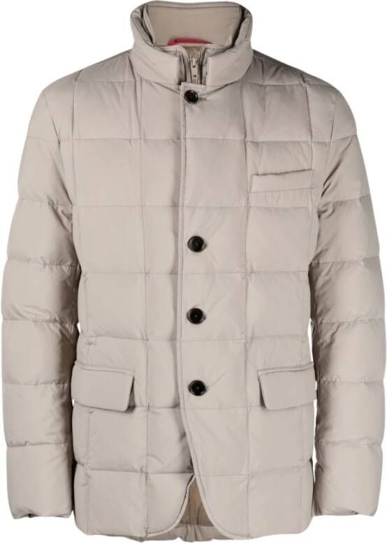 Fay Gewatteerde hoge kraag jas Beige Heren
