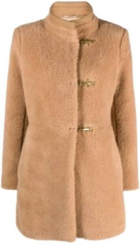 Fay Faux Fur & Shearling Jackets Brown Dames