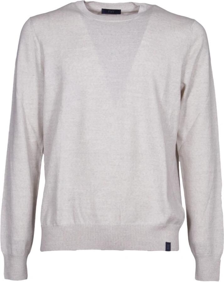 Fay Off White Gebreide Trui Sweater Aw24 White Heren